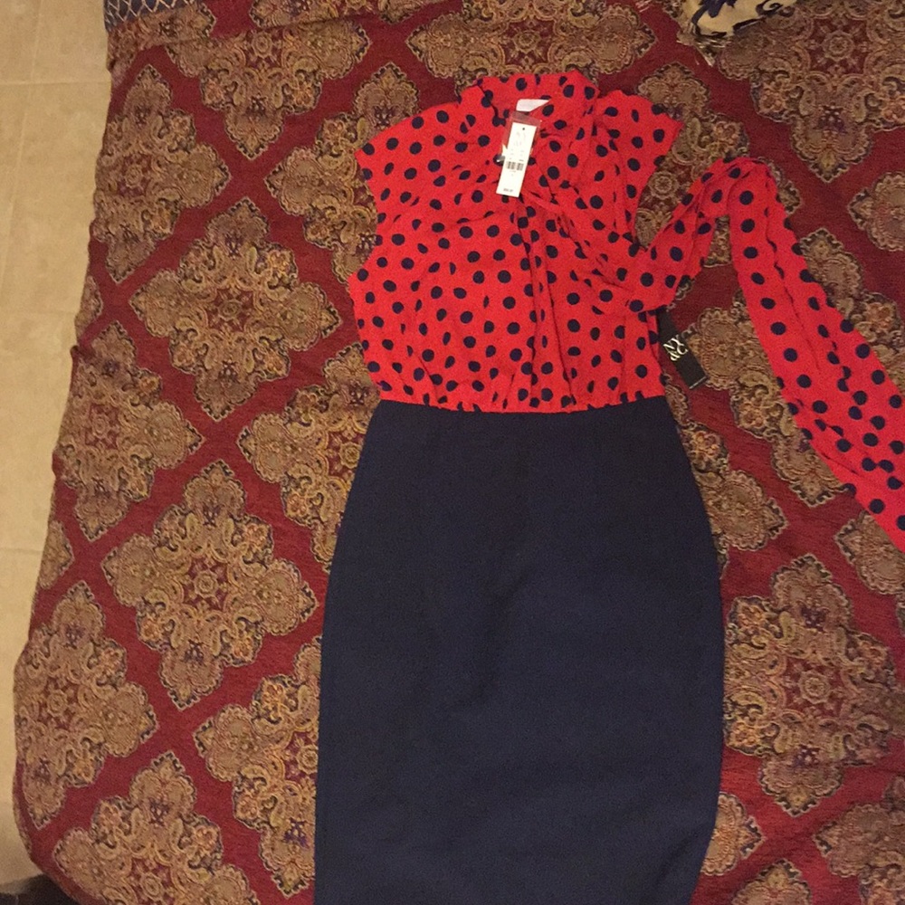 Red and blue dress